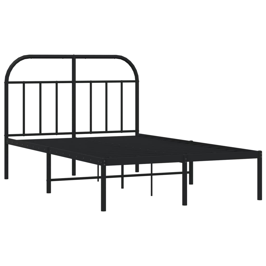 Sengeramme i metall med hodegavl svart 120x190 cm