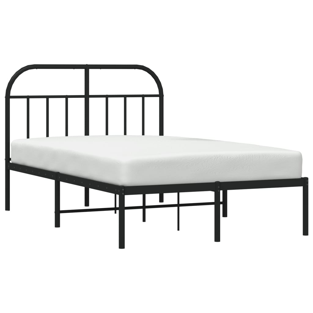 Sengeramme i metall med hodegavl svart 120x190 cm