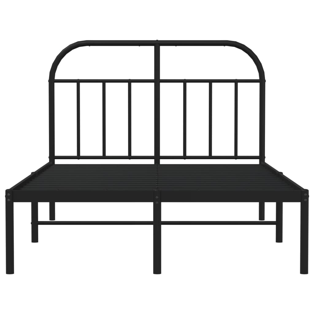 Sengeramme i metall med hodegavl svart 120x190 cm