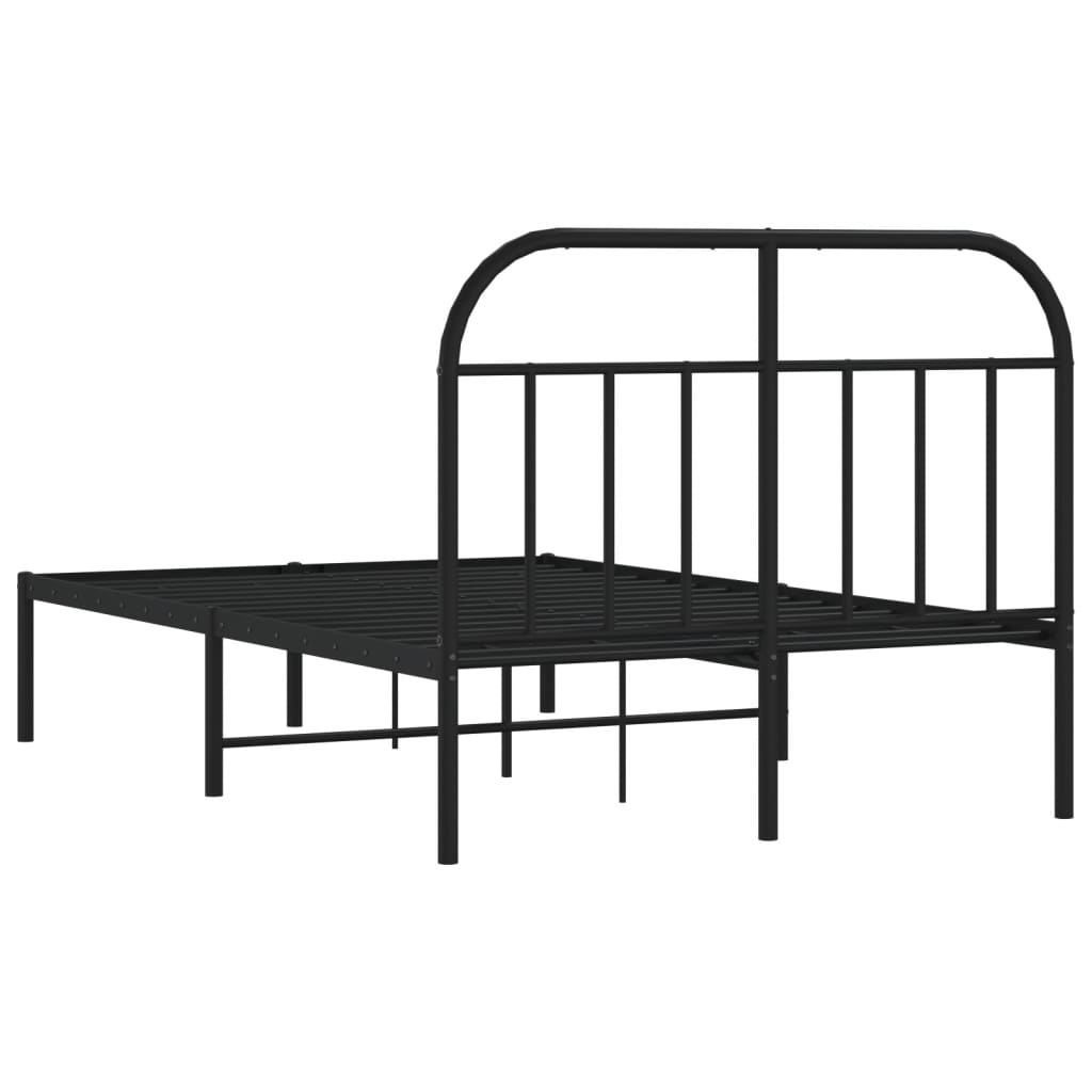 Sengeramme i metall med hodegavl svart 120x190 cm