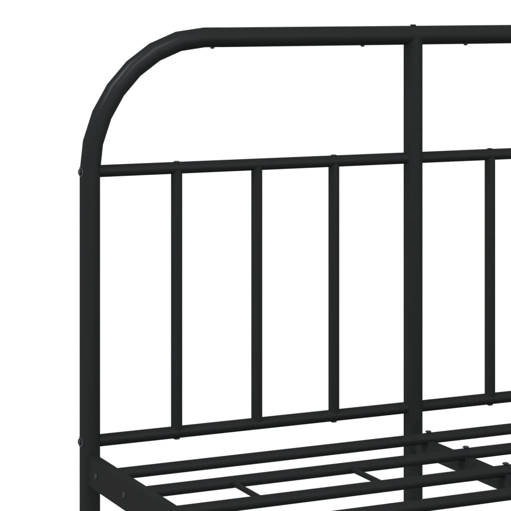Sengeramme i metall med hodegavl svart 120x190 cm