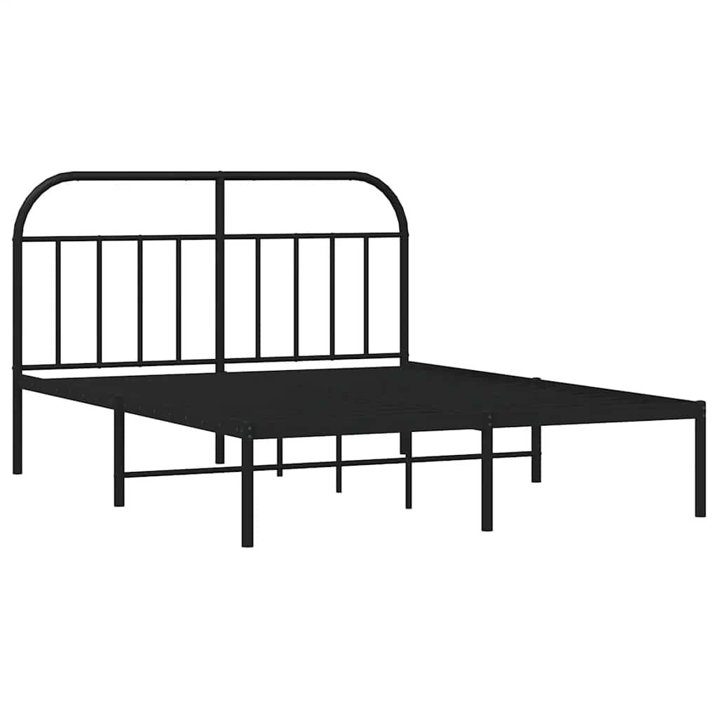 Sengeramme i metall med hodegavl svart 135x190 cm