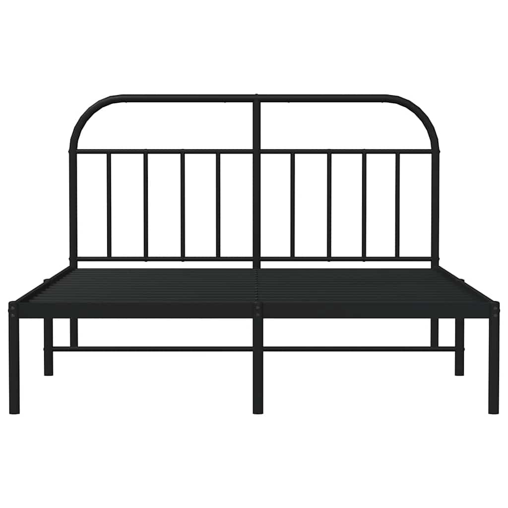 Sengeramme i metall med hodegavl svart 135x190 cm