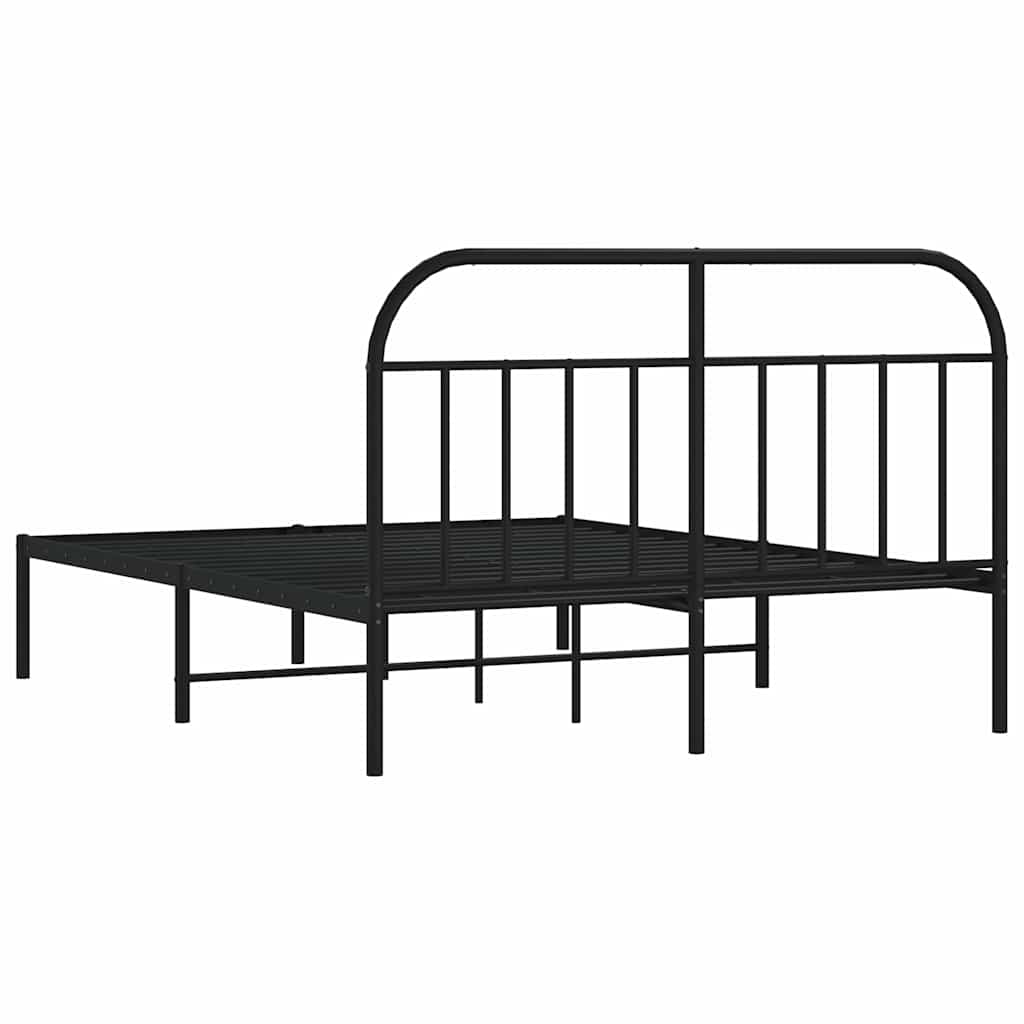 Sengeramme i metall med hodegavl svart 135x190 cm
