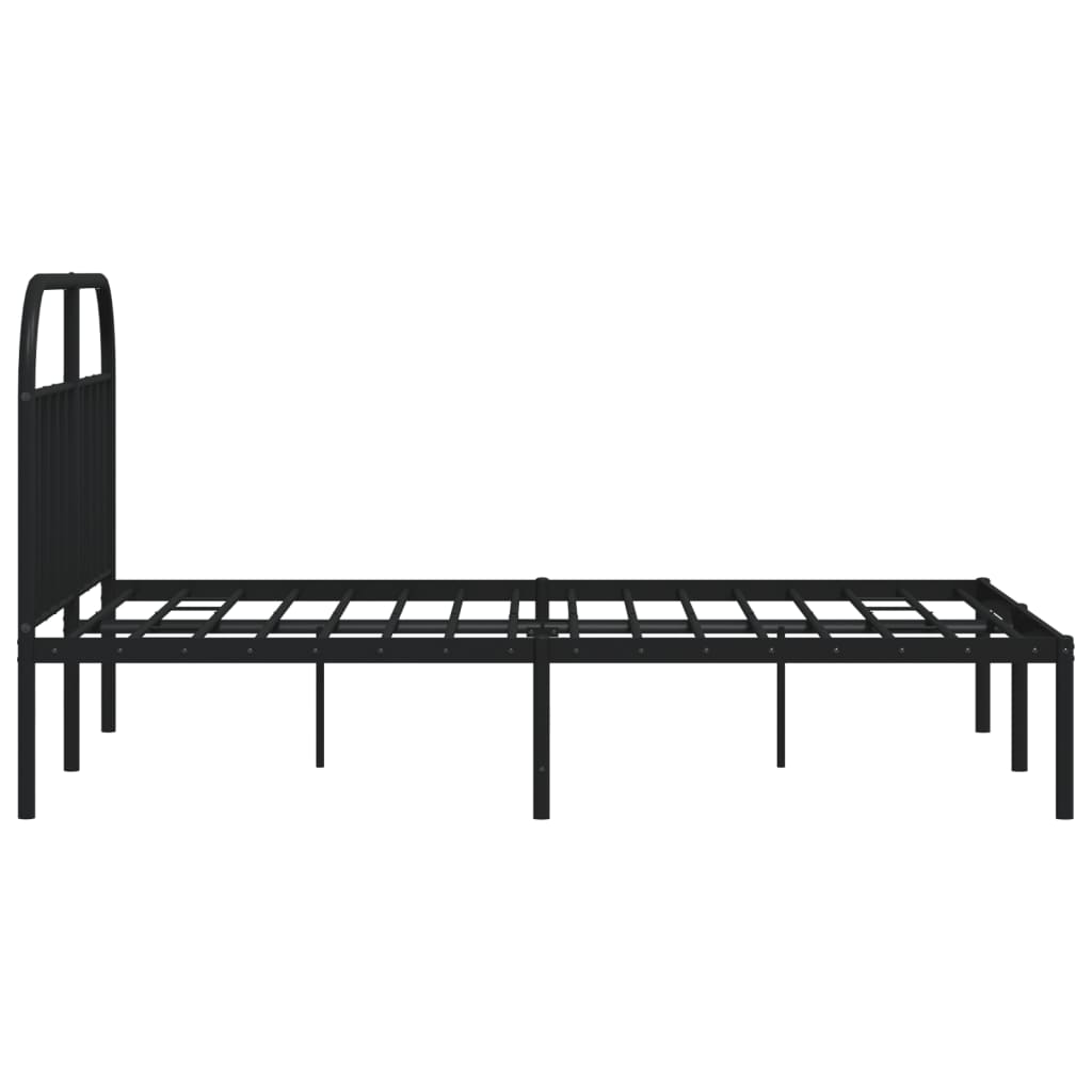 Sengeramme i metall med sengegavl svart 140x200 cm