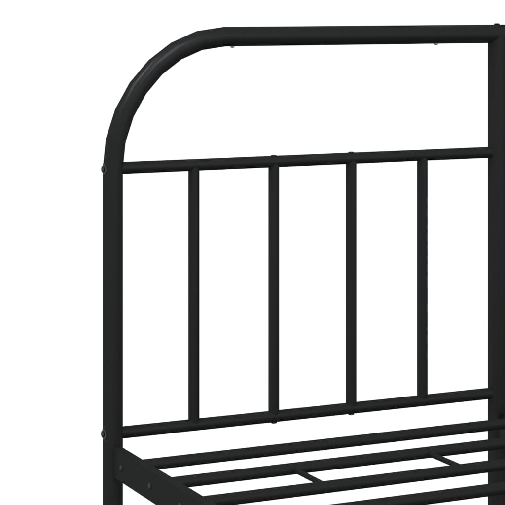 Sengeramme i metall med sengegavl svart 150x200 cm