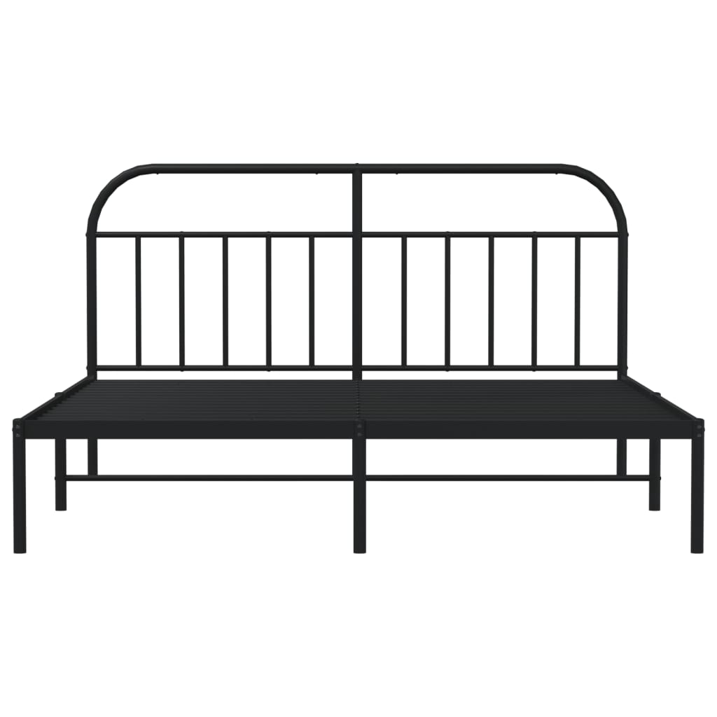 Sengeramme i metall med hodegavl svart 160x200 cm