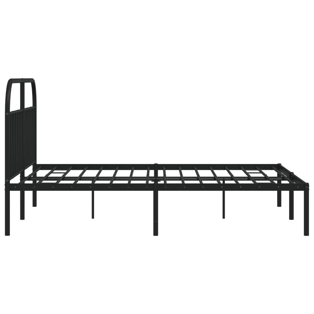 Sengeramme i metall med hodegavl svart 160x200 cm