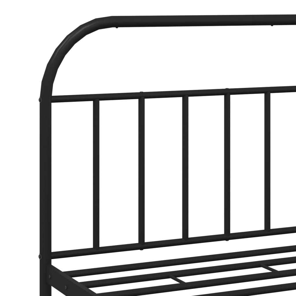 Sengeramme i metall med sengegavl svart 183x213 cm