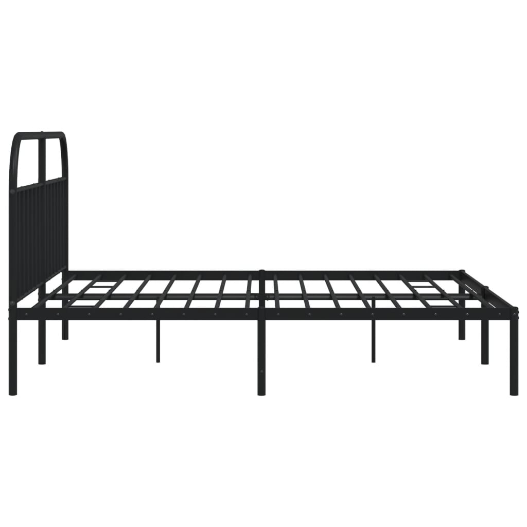 Sengeramme i metall med sengegavl svart 193x203 cm
