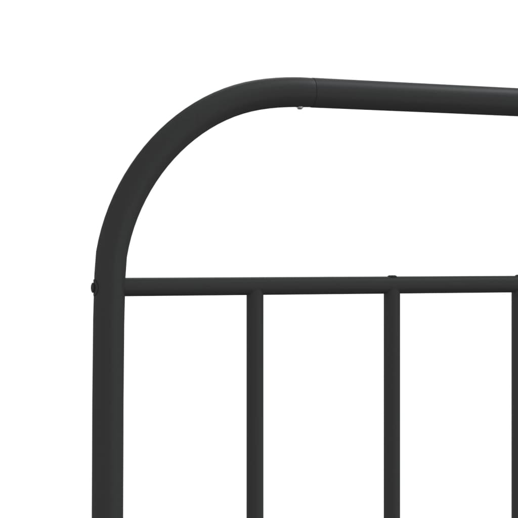 Sengeramme i metall med hode- og fotgavl svart 75x190 cm