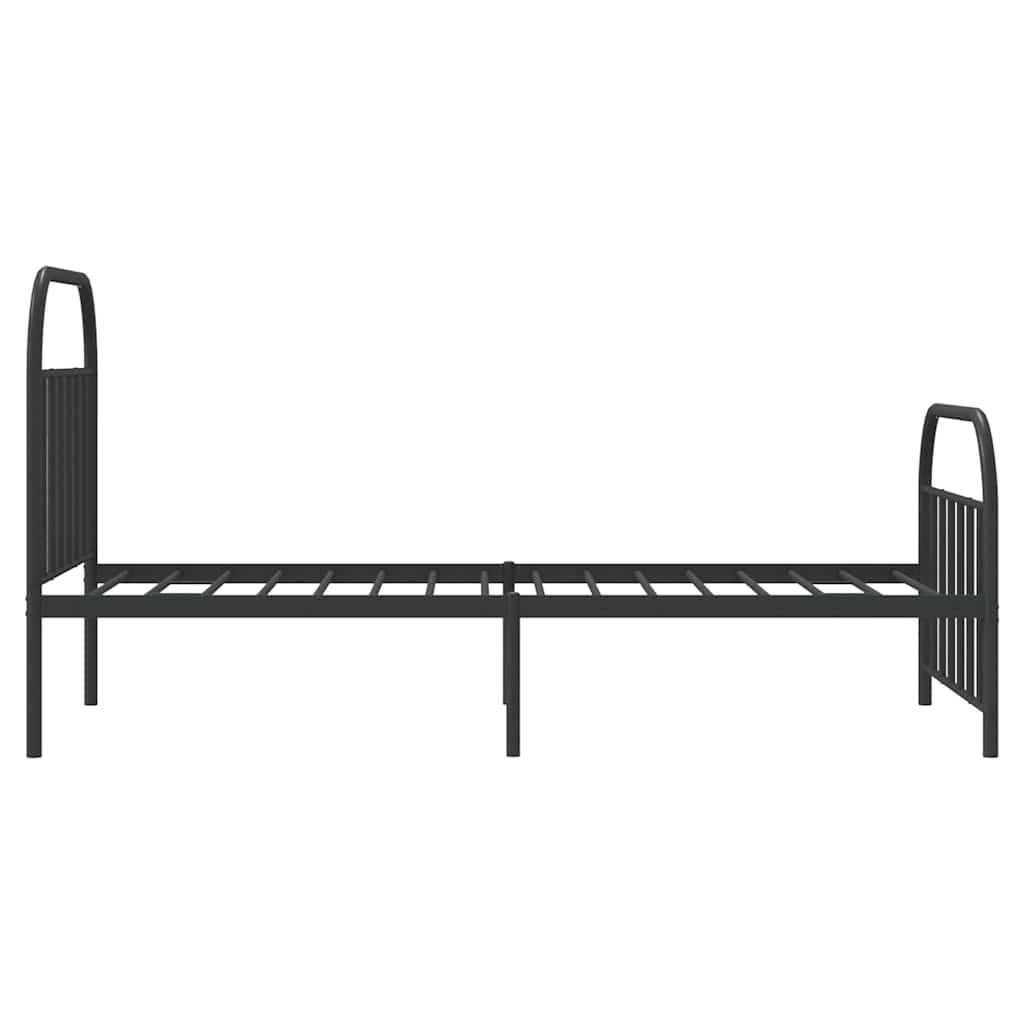 Sengeramme i metall med hode- og fotgavl svart 100x190 cm