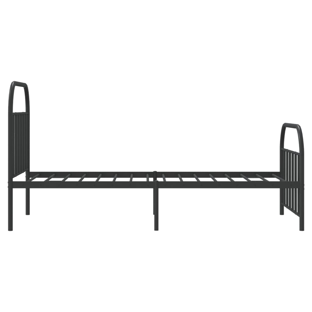 Sengeramme i metall med hode- og fotgavl svart 100x200 cm
