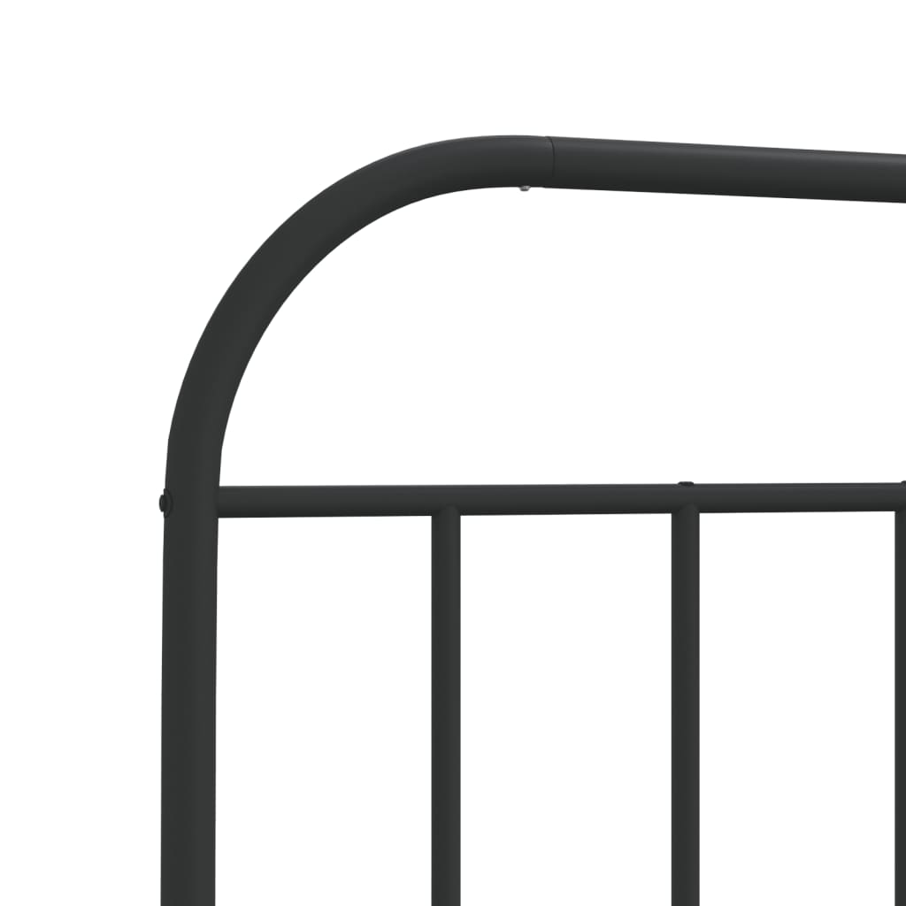 Sengeramme i metall med hode- og fotgavl svart 107x203 cm