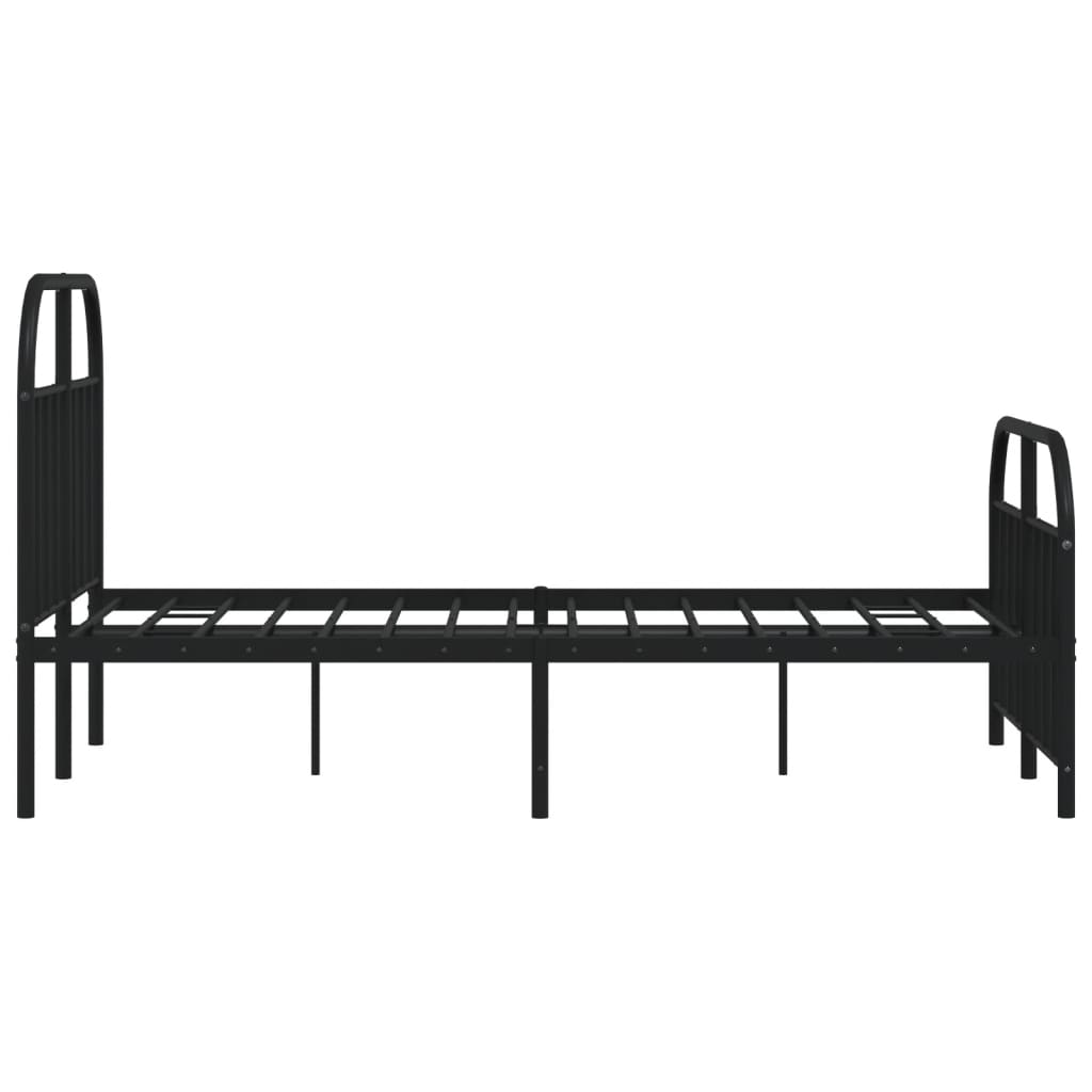 Sengeramme i metall med hode- og fotgavl svart 120x190 cm