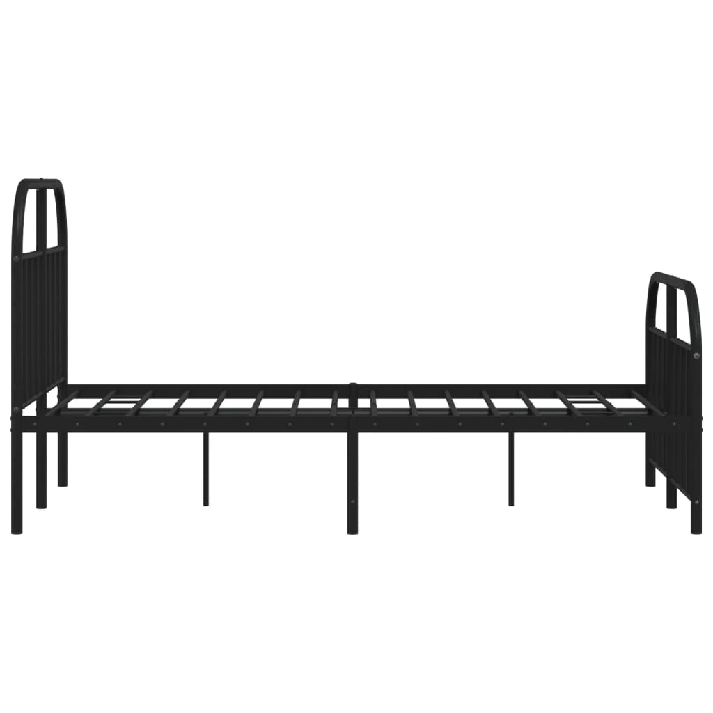Sengeramme i metall med hode- og fotgavl svart 120x200 cm