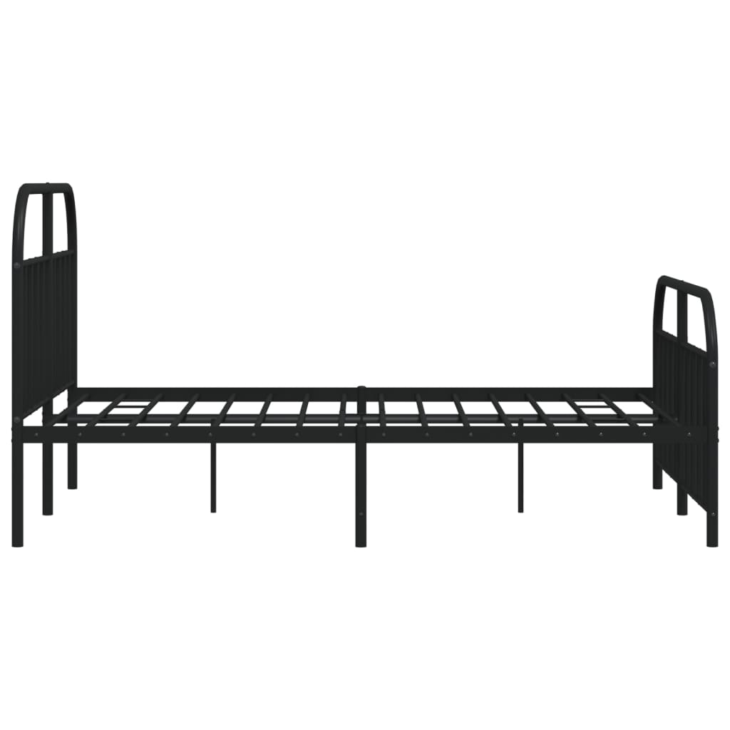 Sengeramme i metall med hode- og fotgavl svart 140x190 cm