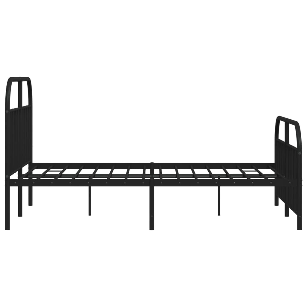 Sengeramme i metall med hode- og fotgavl svart 140x200 cm