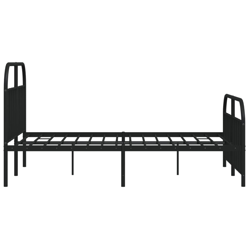 Sengeramme i metall uten madrass med fotgavl svart 160x200 cm