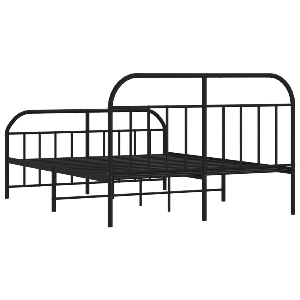 Sengeramme i metall uten madrass med fotgavl svart 160x200 cm