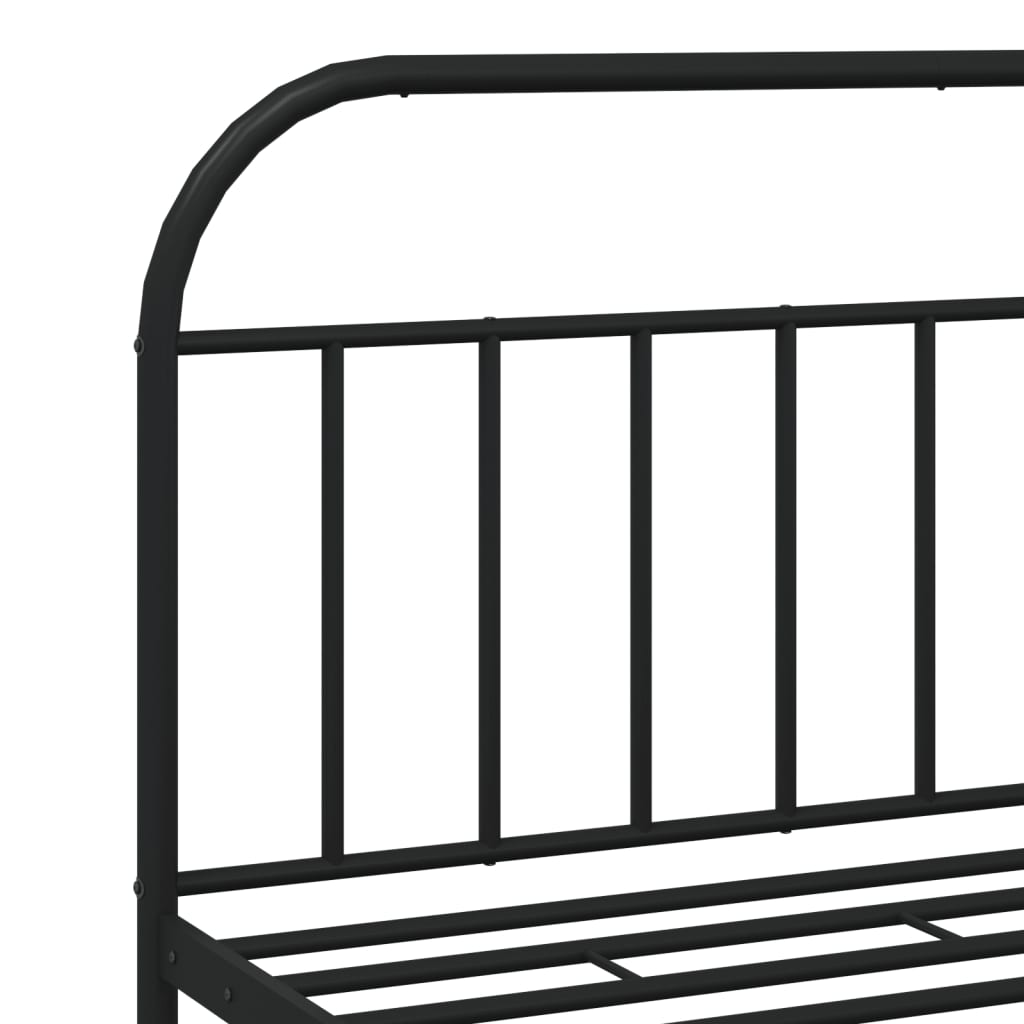 Sengeramme i metall uten madrass med fotgavl svart 180x200 cm