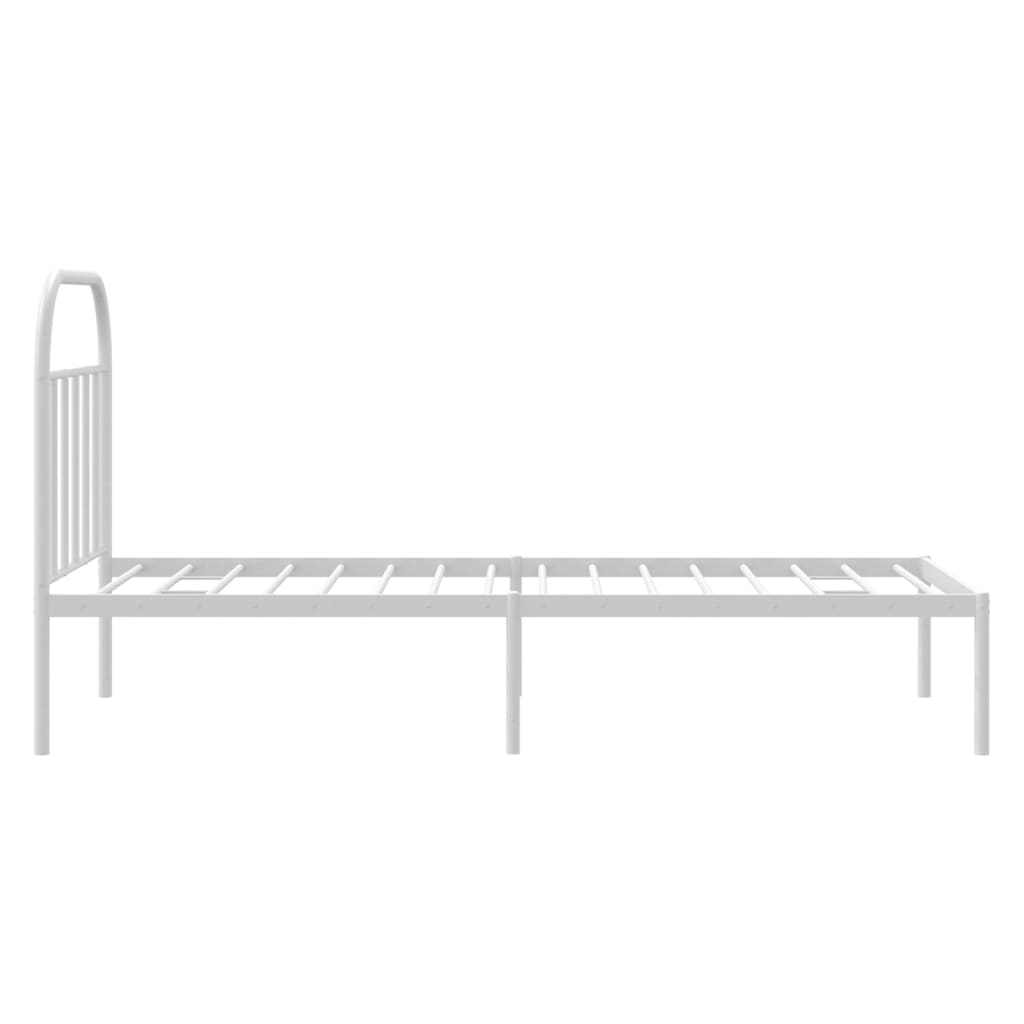 Sengeramme i metall med hodegavl hvit 80x200 cm