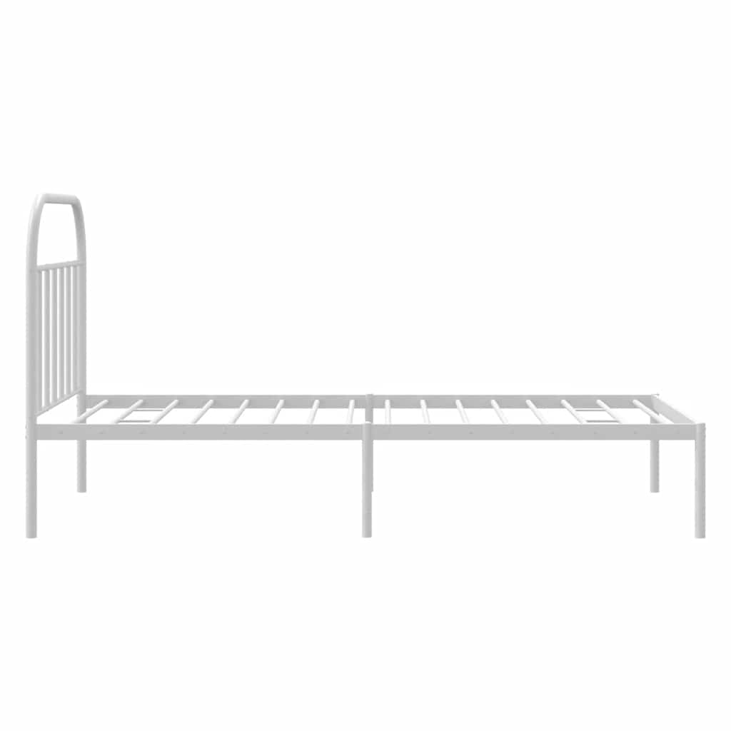 Sengeramme i metall med hodegavl hvit 100x200 cm