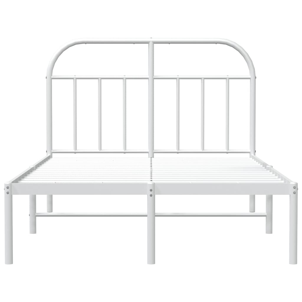 Sengeramme i metall med hodegavl hvit 120x190 cm