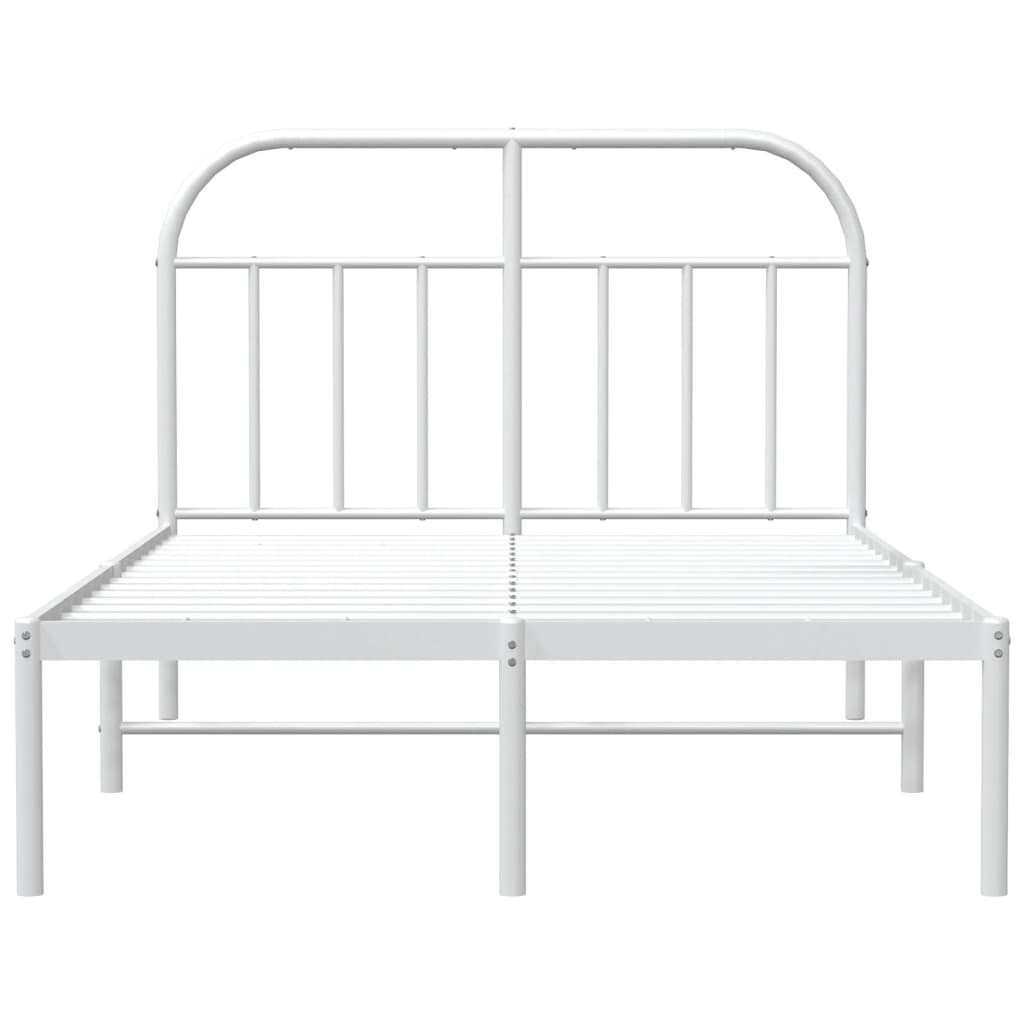 Sengeramme i metall med hodegavl hvit 135x190 cm