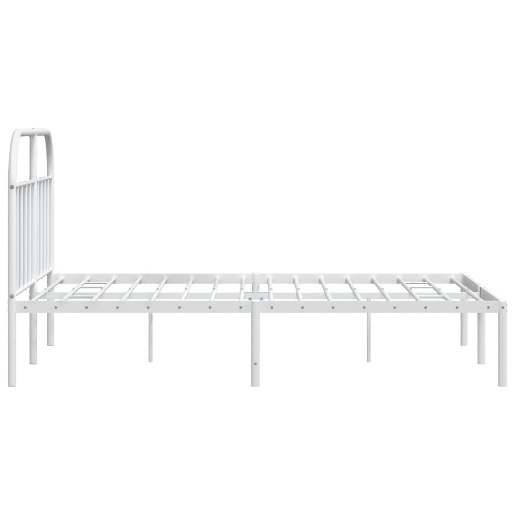Sengeramme i metall med hodegavl hvit 140x190 cm