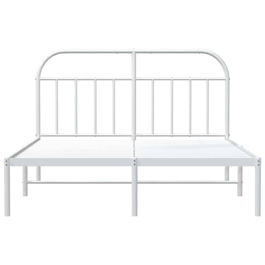 Sengeramme i metall med hodegavl hvit 140x200 cm