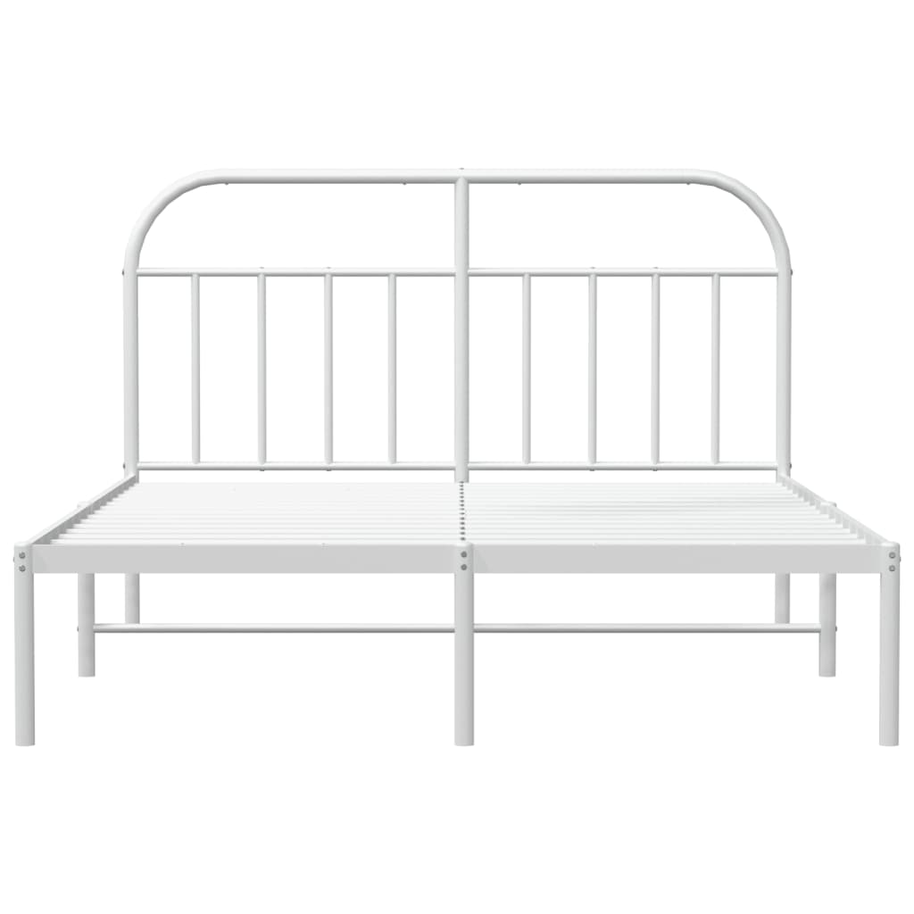 Sengeramme i metall med sengegavl hvit 160x200 cm