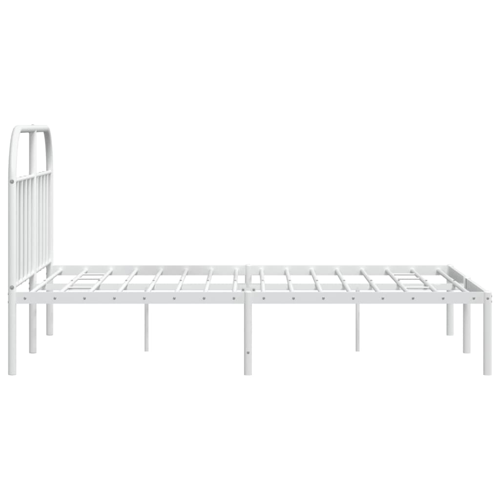 Sengeramme i metall med sengegavl hvit 160x200 cm