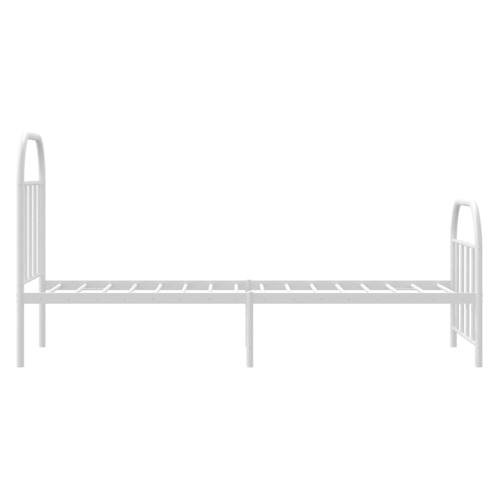 Sengeramme i metall med hode- og fotgavl hvit 75x190 cm