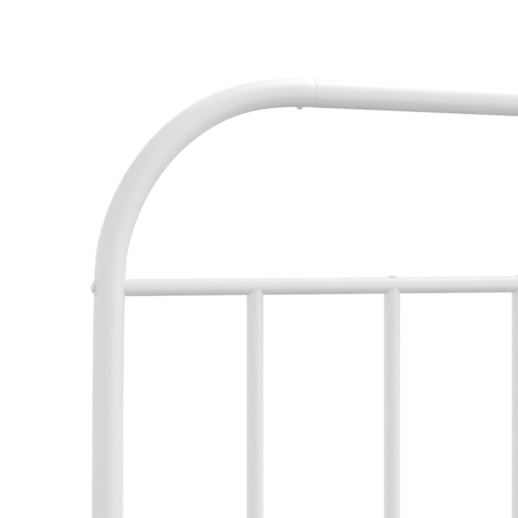 Sengeramme i metall med hode- og fotgavl hvit 75x190 cm