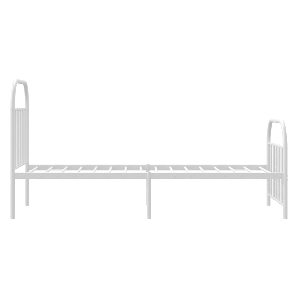 Sengeramme i metall med hode- og fotgavl hvit 80x200 cm