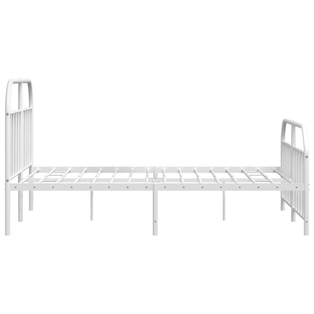 Sengeramme i metall med hode- og fotgavl hvit 140x190 cm