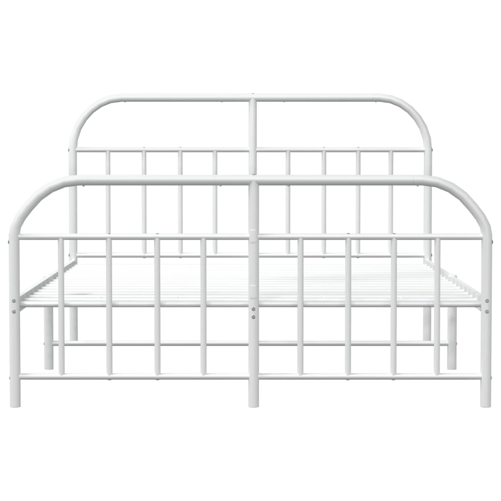 Sengeramme i metall med hode- og fotgavl hvit 160x200 cm