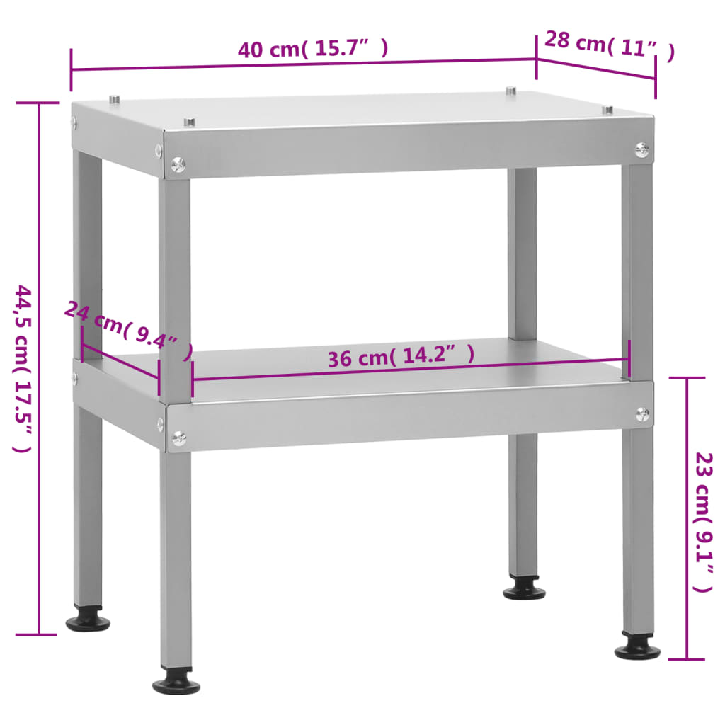 Bord for røykgrill 40x28x44,5 cm galvanisert stål