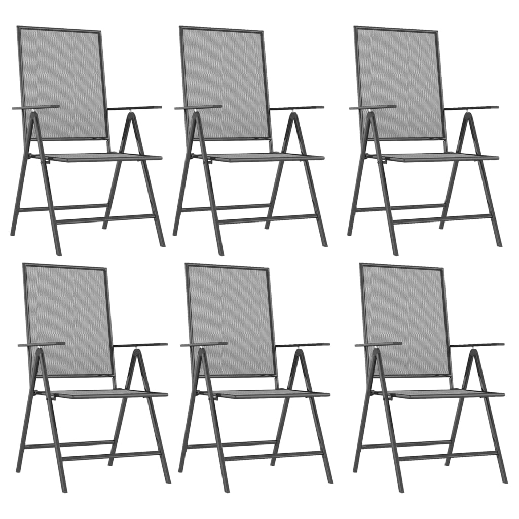 Utendørs spisestue 7 deler antrasitt stål