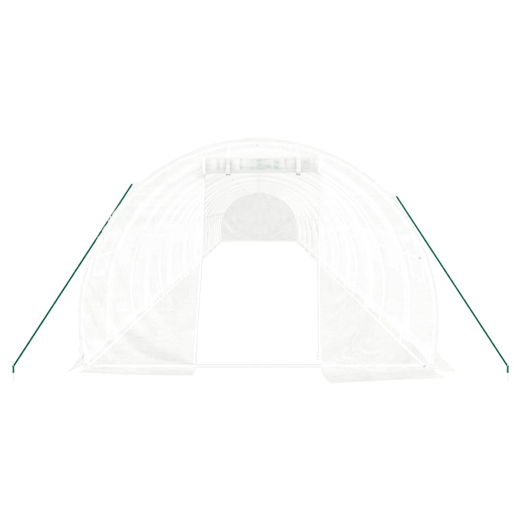 Drivhus med stålramme hvit 54 m² 18x3x2 m