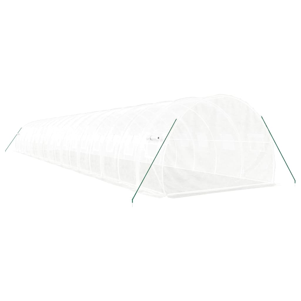 Drivhus med stålramme hvit 54 m² 18x3x2 m