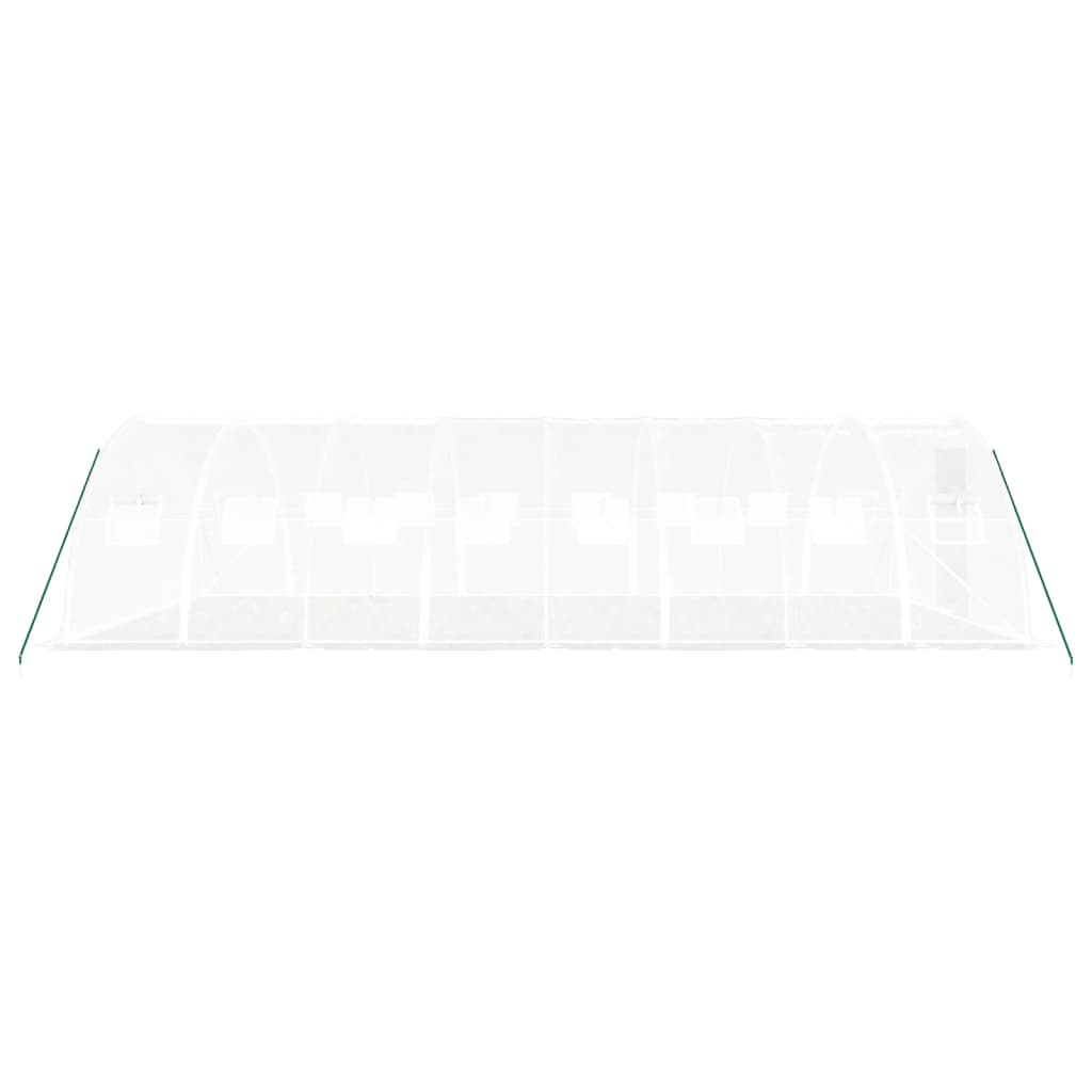 Drivhus med stålramme hvit 32 m² 8x4x2 m