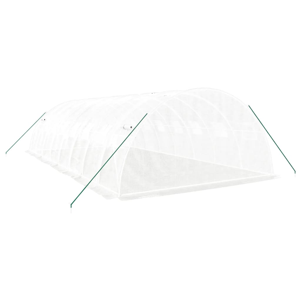 Drivhus med stålramme hvit 32 m² 8x4x2 m