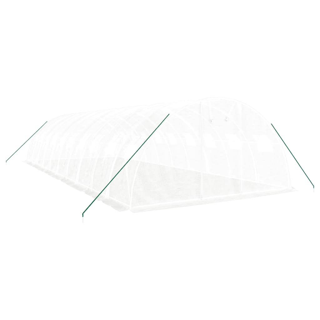 Drivhus med stålramme hvit 40 m² 10x4x2 m