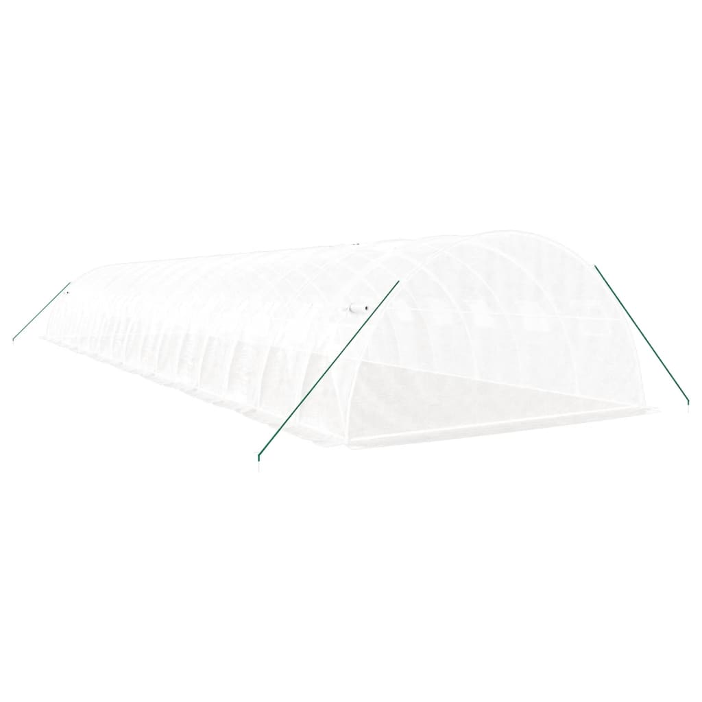 Drivhus med stålramme hvit 64 m² 16x4x2 m