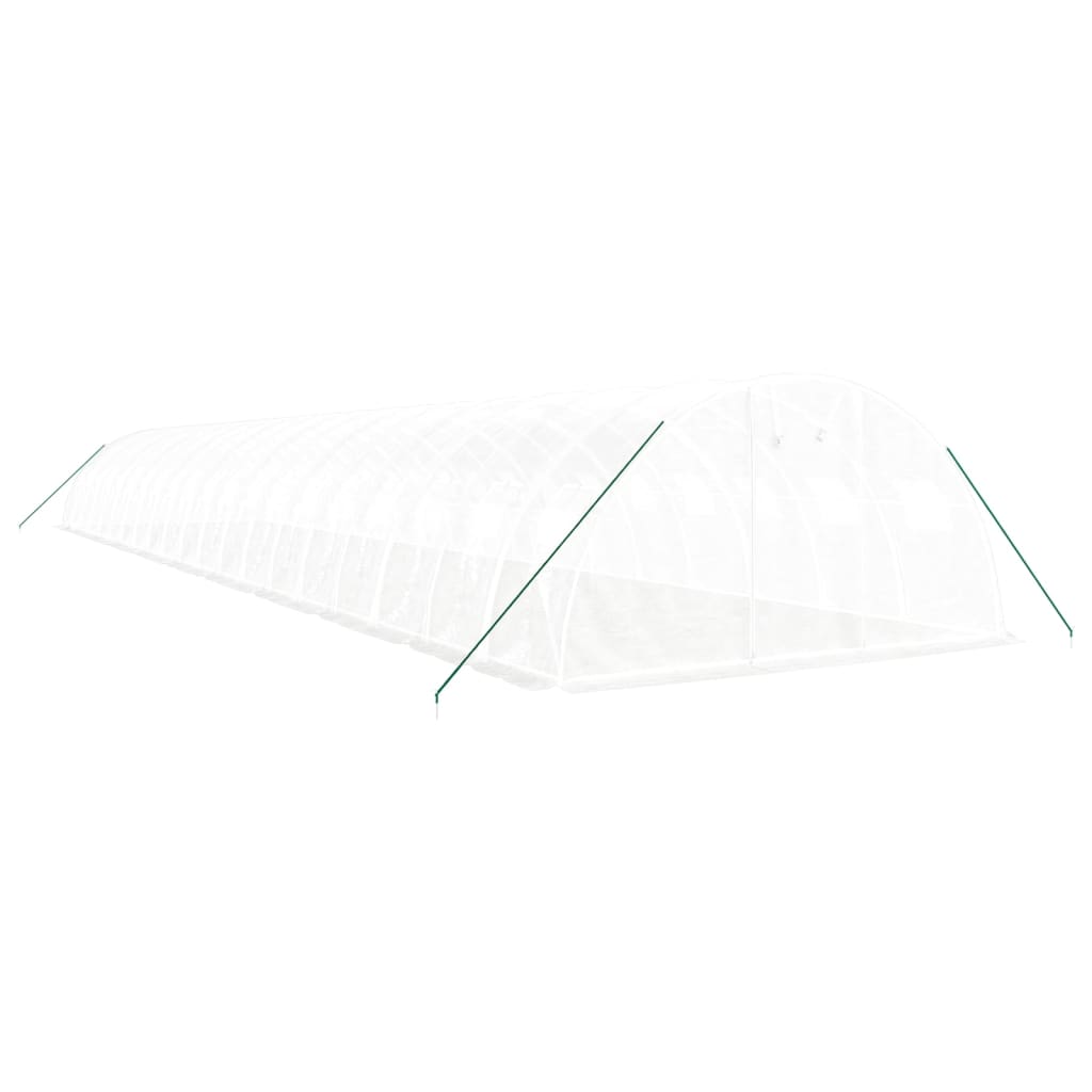 Drivhus med stålramme hvit 80 m² 20x4x2 m