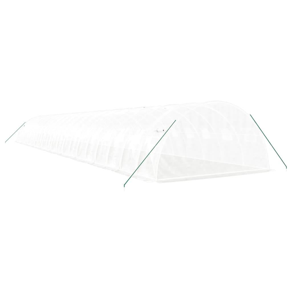 Drivhus med stålramme hvit 80 m² 20x4x2 m