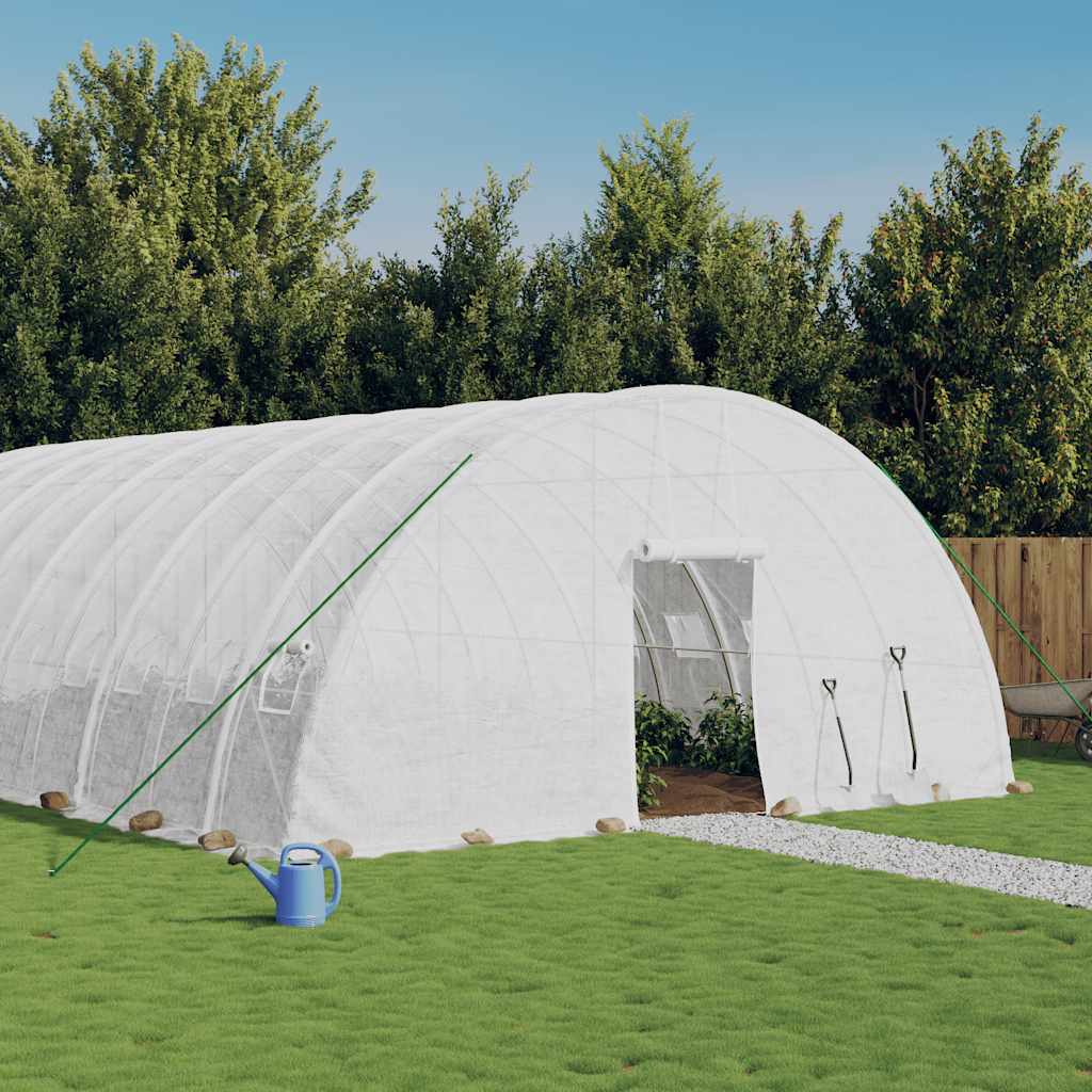 Drivhus med stålramme hvit 36 m² 6x6x2,85 m