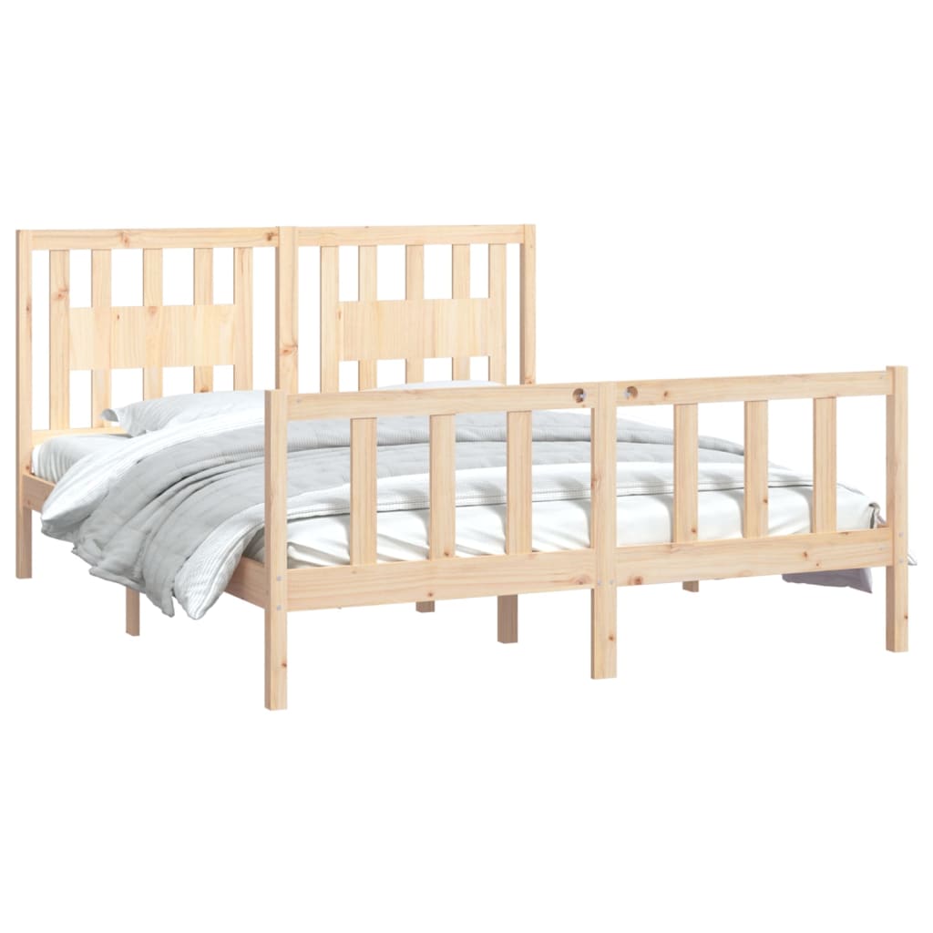 Sengeramme med hodegavl heltre furu 160x200 cm